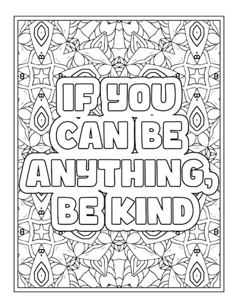 Premium Vector | Kindness Quotes Coloring Page