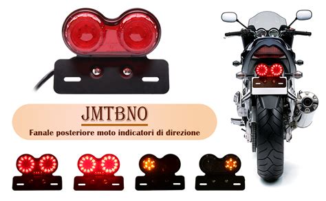 Jmtbno Fanale Posteriore Moto Nero Omologate Frecce Led Luce Di Stop