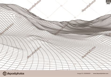 Abstract Vector Landscape Background Cyberspace Grid D Technology