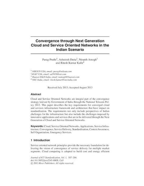 PDF Convergence Through Next Generation Cloud And Service