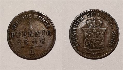 Deutschland Altdeutschland 1 Pfennig 1846 Schwarzburg Sondershausen