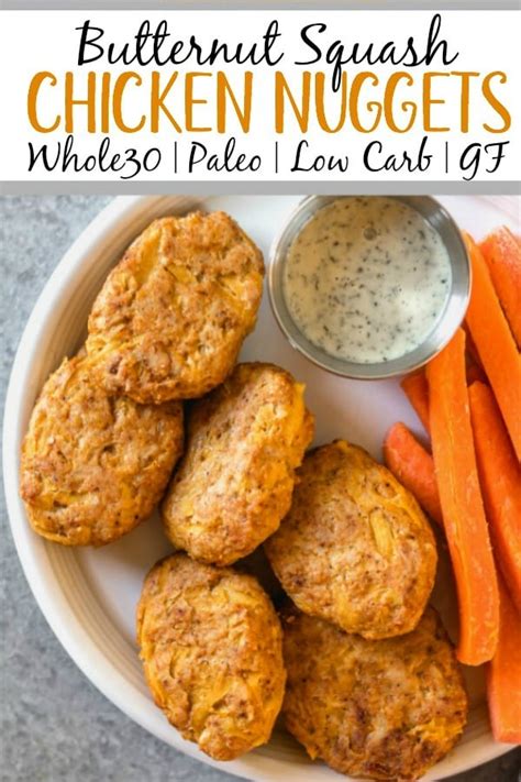 Butternut Squash Chicken Nuggets Whole30 Paleo Low Carb Gf Whole