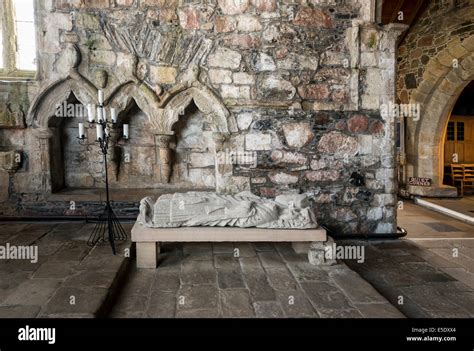 The interior of Iona Abbey, an historic abbey located on the Isle of ...