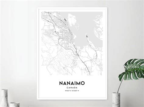 Nanaimo Map Print Nanaimo Map Poster Wall Art Nanaimo City Map