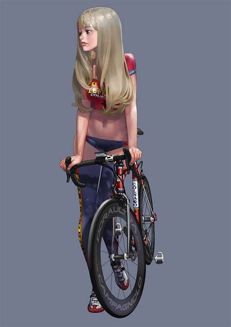 Safebooru 1girl Bangs Bicycle Biker Clothes Black Legwear Blonde Hair