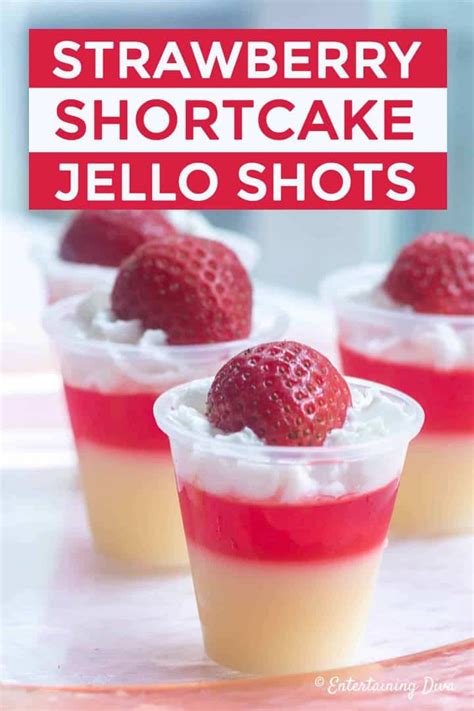 Red And White Strawberry Shortcake Jello Shots Recipe Entertaining