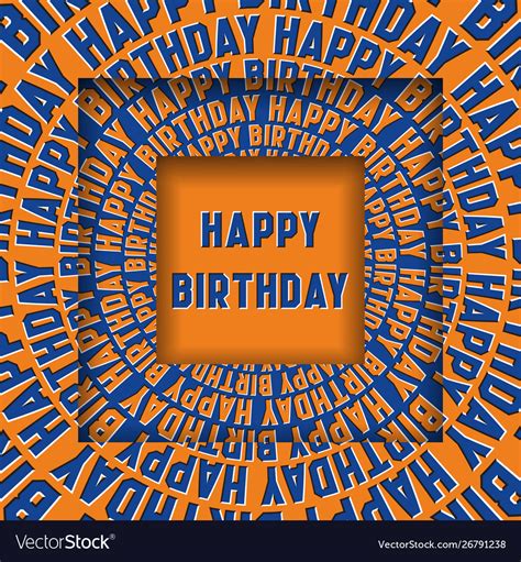 Happy Birthday Message In Square Frames With A Vector Image