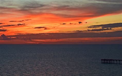 Panama City Beach Gulf Water Pier Sunset Sky