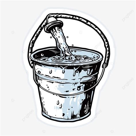 Grunge Sticker Of Tattoo Style Bucket Of Water Bucket Water Tin Png