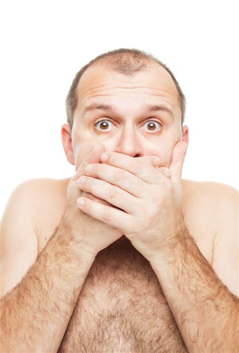 Naked And Surprised Stock Photo Image Of Isolated Vertical