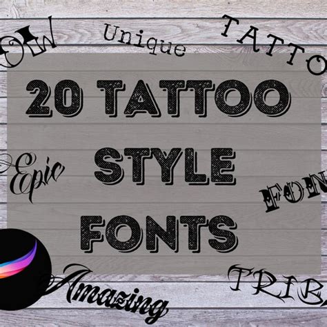 Procreate Tattoo Font Pack Fonts For Ipad Calligraphy Etsy