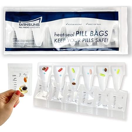 Amazon Pieces Pill Pouch Bags Zippered Pill Pouch Set Reusable