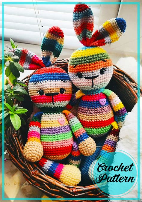 Cute Rainbow Bunny Amigurumi Pdf Crochet Pattern Amigurumiday