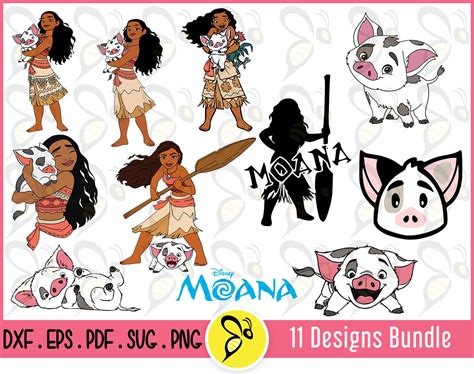 Moana Svg Vector Art File Bundle Moana Vector Design Moana Etsy