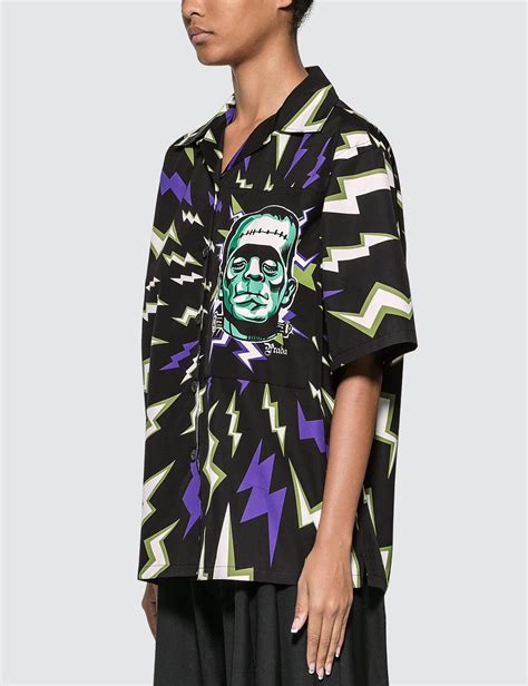 Prada Frankenstein Print Cotton Poplin Shirt In Black Save 28 Lyst