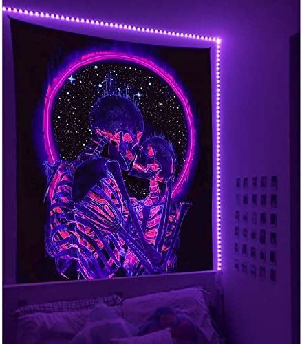 Amazon Manicer Blacklight Mushroom Tapestry Floral Eyes Tapestry