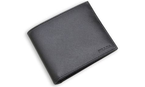 Prada Men S Genuine Black Saffiano Leather Bifold Wallet Groupon