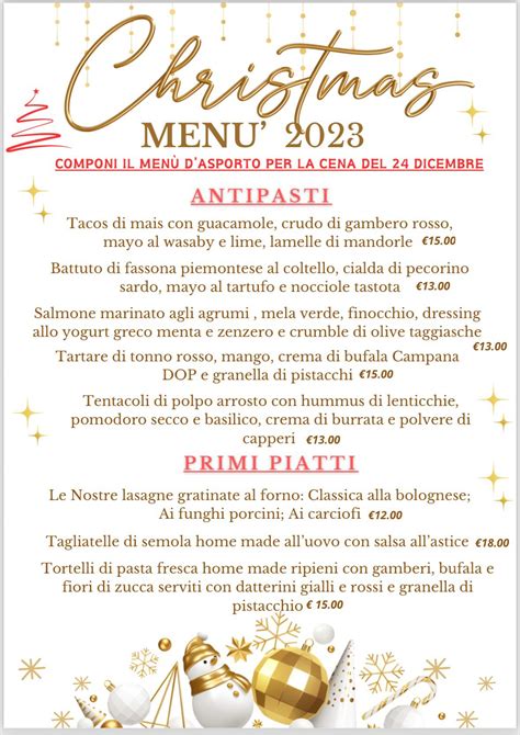 Menù asporto Natale 2023 Le Plus Bon