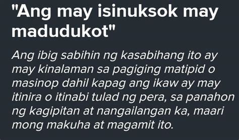 Kung May Isinuksok May Madudukot Ano Ang Nais Ipahiwatig Ng Pahayag