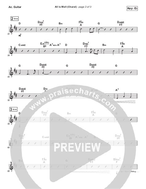 All Is Well Choral Anthem Satb Acoustic Guitar Sheet Music Pdf