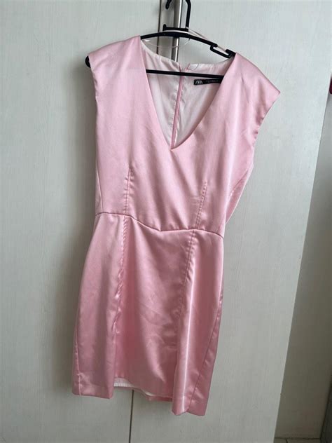 Zara Pink Satin Dress Women S Fashion Dresses Sets Dresses On