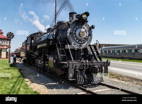 Strasburg, PA, USA - April 14, 2018: A steam locomotive from the ...