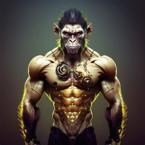 Premium Ai Image A Monkey With A Muscular Body And The Word Monkey On It