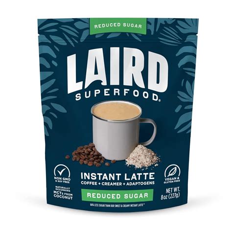 Laird Superfood Instant Latte Aribica Coffee With Reduced Sugar