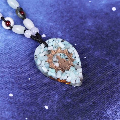 Amazonite Energy Pendant Orgonite Necklace Orgone Pyramids