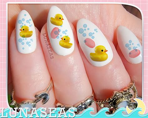 Rubber Ducky Nail Tattoos Nail Decals Nail Art Bath Nail Etsy