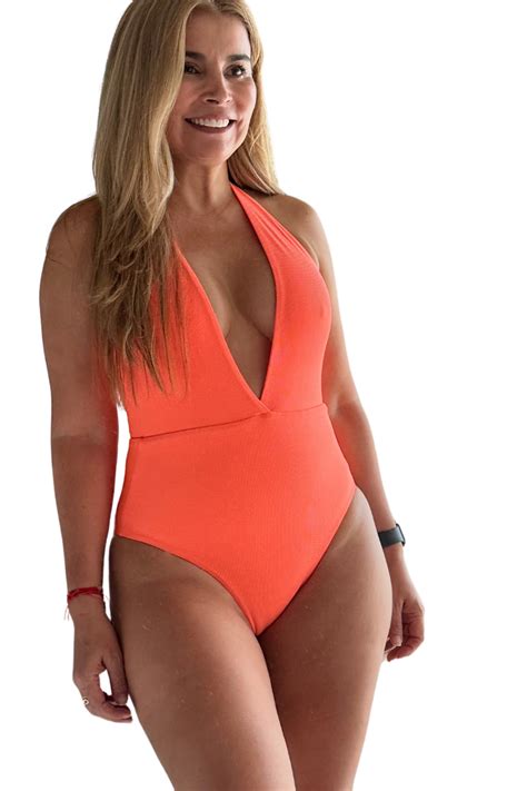 One Piece Capri Naranja Ne N Oleaje Swimwear