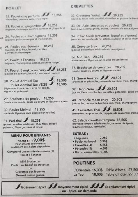 Menu Au D Lice Chhouk Tep Restaurant Drummondville