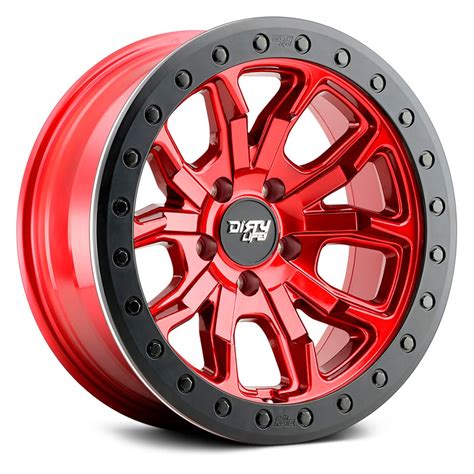 DIRTY LIFE® 9303 DT-1 Wheels - Crimson Candy Red with Simulated ...