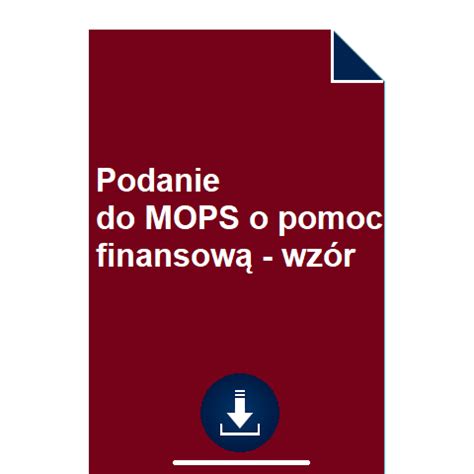 Podanie Do Mops O Pomoc Finansow Wz R Pobierz