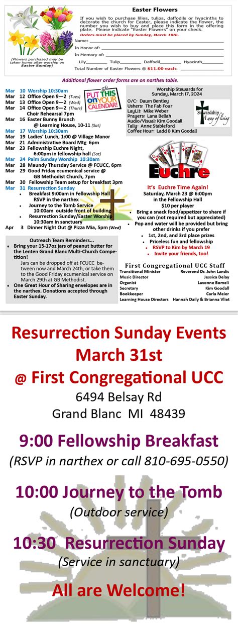 Announcements March 10 2024 First Congregational United Church Of Christ