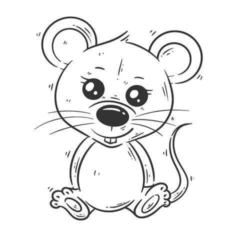 Cute rat design sitting for coloring 27460774 Vector Art at Vecteezy