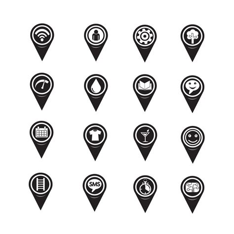 Set Of Map Pointer Icons For Website And Communication 630803 Vector