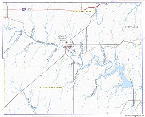 Map of Ellsworth County, Kansas