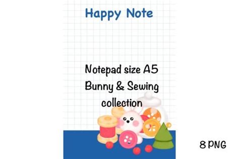 Bunny Sewing Notepad Size A5 Graphic By SPsweet Creative Fabrica