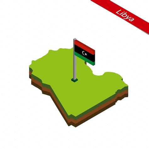 Premium Vector | Libya isometric map and flag vector illustration