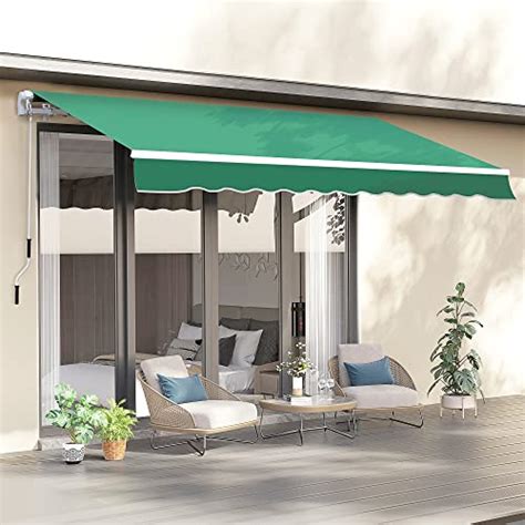 Outsunny 4m X 3 M Garden Patio Manual Awning Canopy Sun Shade Shelter