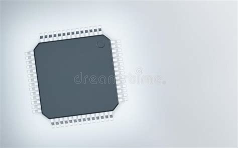 3d Render Of Microchip Or Semiconductor Chip For Computing Stock