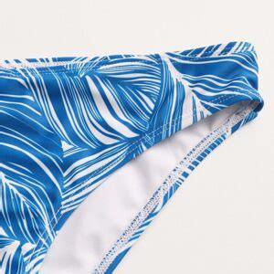 Sexy Triangle Bikini Halter String Crochet Trim Tropical Leaves Print Beach Swimwear Td Mercado