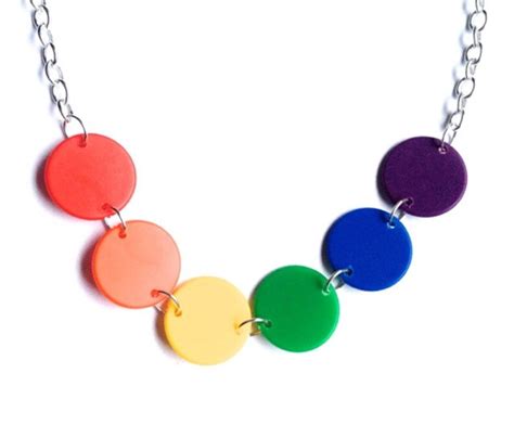 Lgbt Necklace Rainbow Flag Colours Lesbian Gay Bisexual Etsy