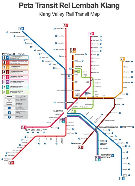 Kl Integrated Rail Map Kuala Lumpur Lrt Mrt Erl Ktm Komuter D75