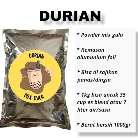 Jual Bubuk Minuman Boba Serbuk Minuman Powder Drink Rasa Durian