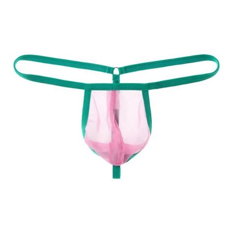 Iiniim G String Homme Micro String Ficelle Sexy Hot Jockstrap Transparent Bulge Pouch Thong