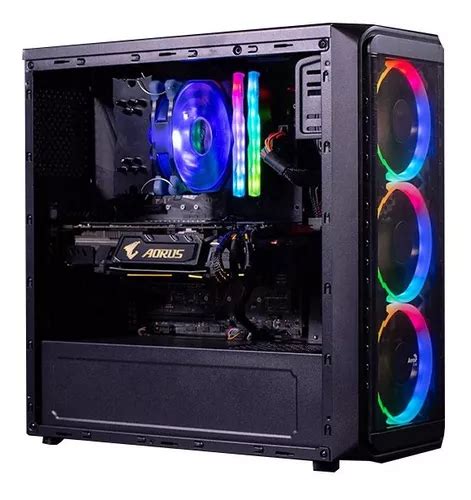 Gabinete Gamer Aerocool Si Rgb Vidrio X Ventiladores Env O Gratis