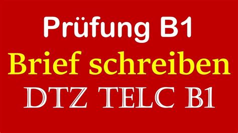 Prüfung B1 DTZ TELC B1 Brief schreiben NEU Modell 2022 Kind hat