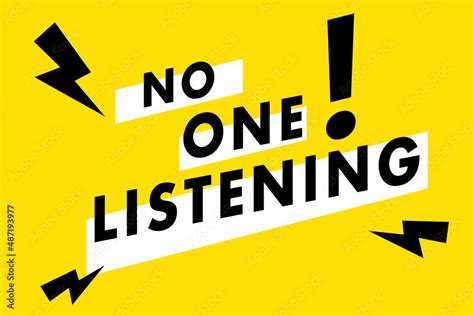 No One Listening Typography Design In Yellow Black And White Colors